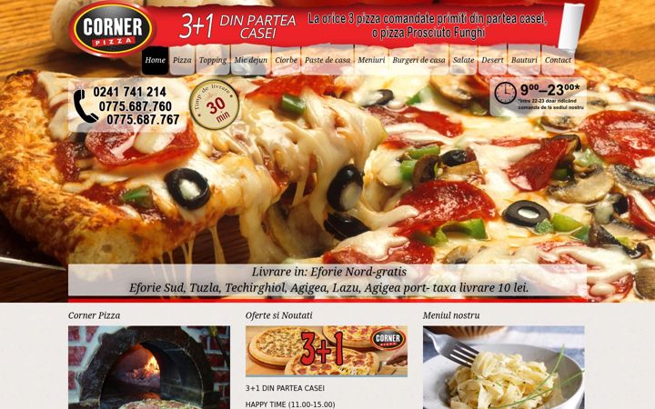 Screenshot of cornerpizza.ro