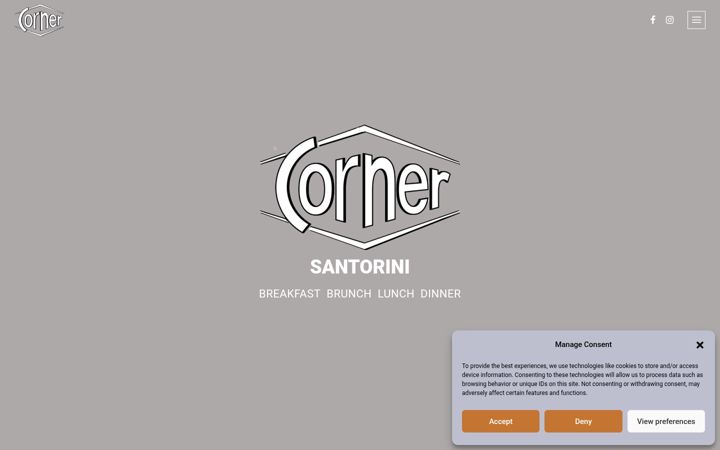 Screenshot of cornersantorini.gr