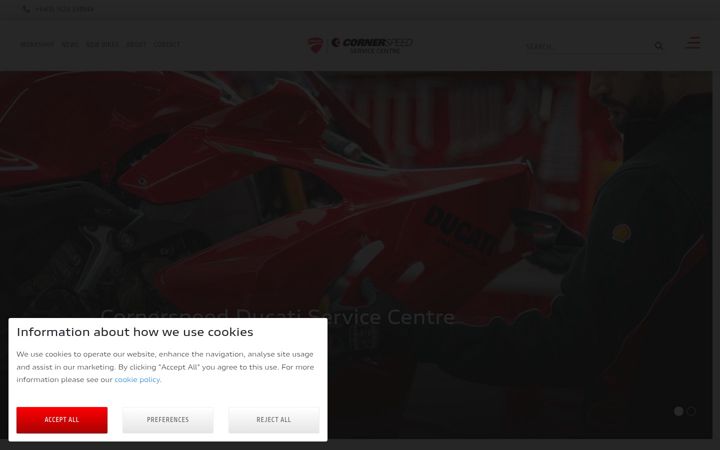 Screenshot von cornerspeed.co.uk