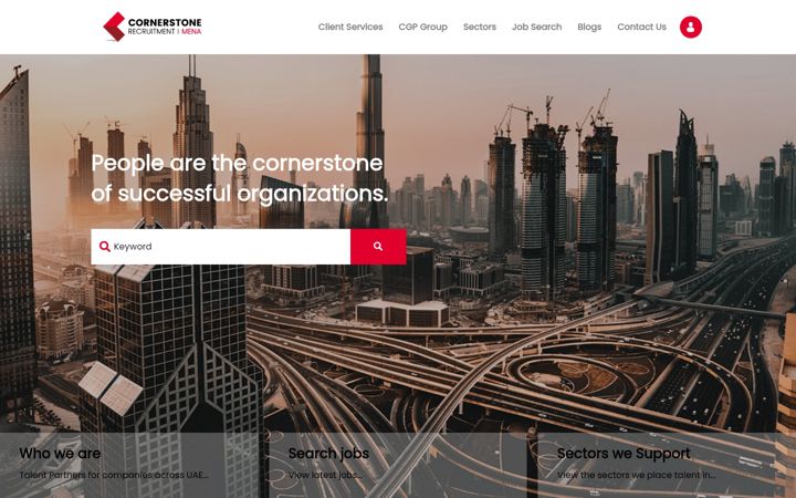 Screenshot of cornerstone-mena.com