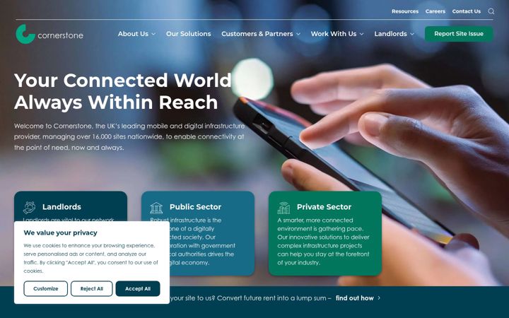 Screenshot of cornerstone.network