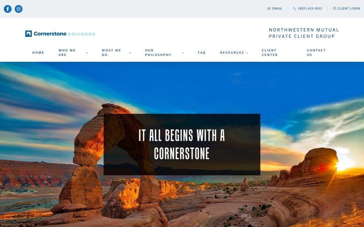 Screenshot of cornerstone.nm.com