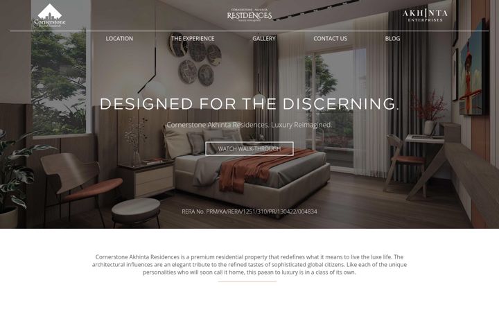 Screenshot of cornerstoneakhintaresidences.com