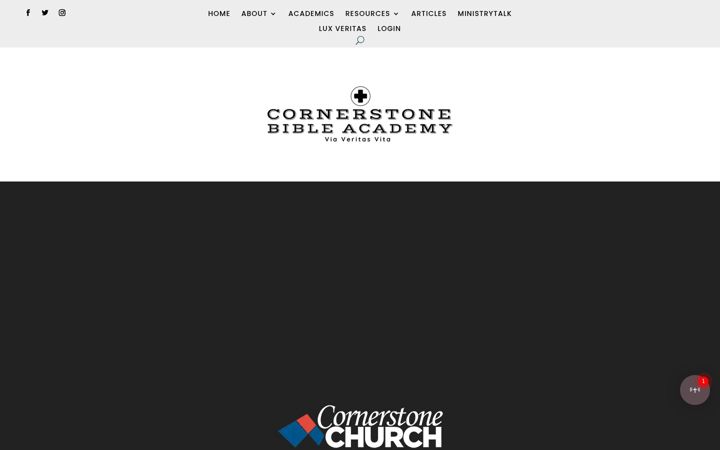 Screenshot of cornerstonebibleacademy.org