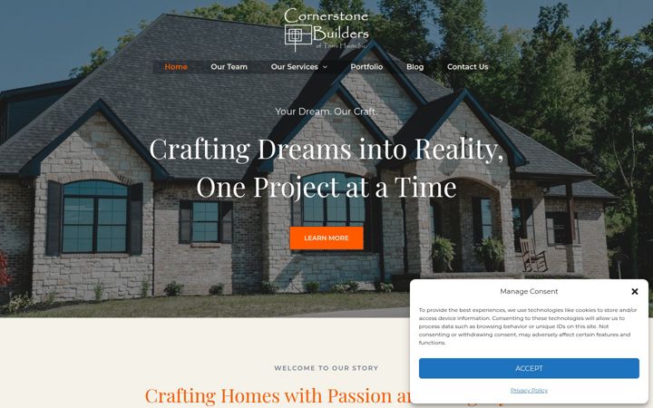 Screenshot of cornerstonebuildersgroup.com