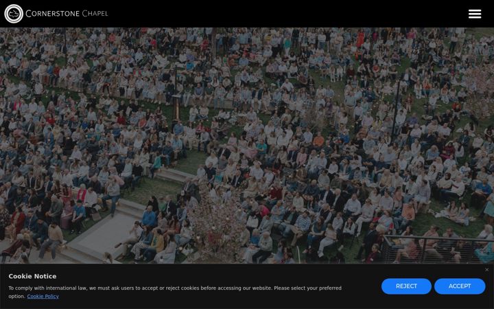 Screenshot of cornerstonechapel.net