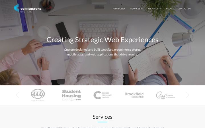 Screenshot of cornerstonedigital.ca
