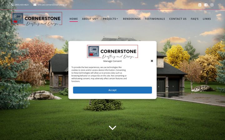 Screenshot of cornerstonedrafting.ca