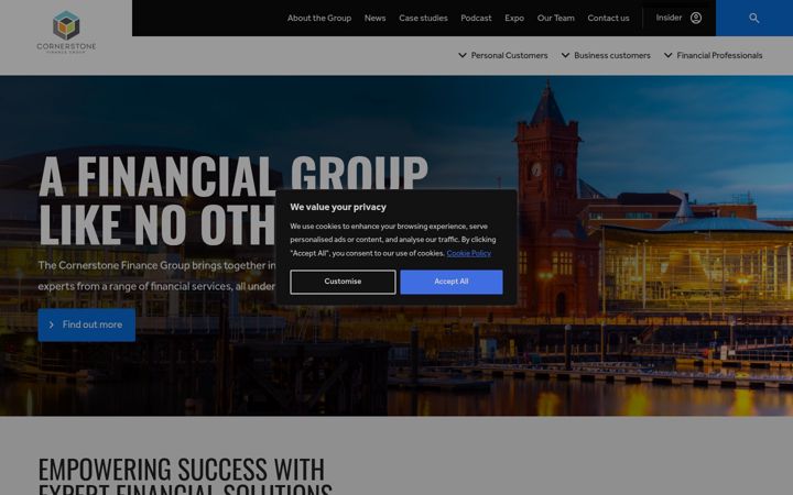 Screenshot von cornerstonefinance.co.uk