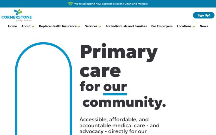 Screenshot of cornerstonefmclinic.com