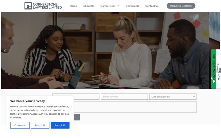 Screenshot of cornerstonelawyers.co.uk