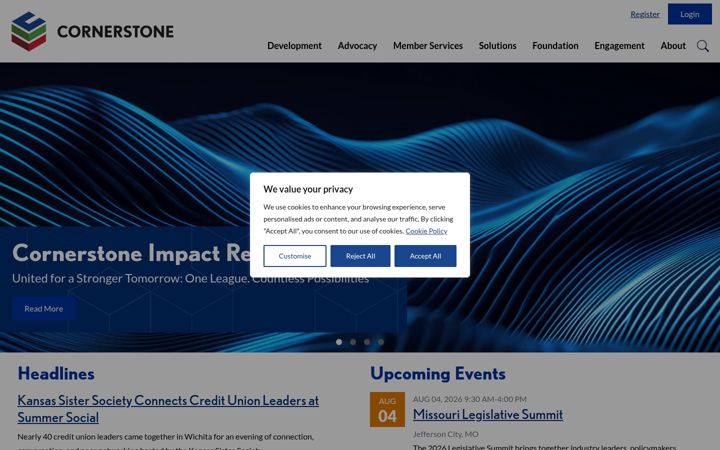 Screenshot of cornerstoneleague.coop