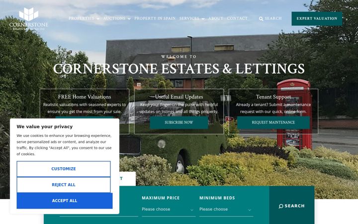 Screenshot von cornerstoneonline.co.uk