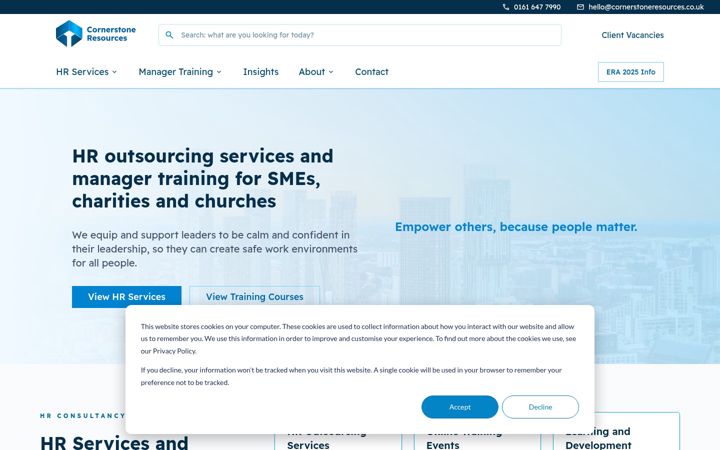 Screenshot von cornerstoneresources.co.uk