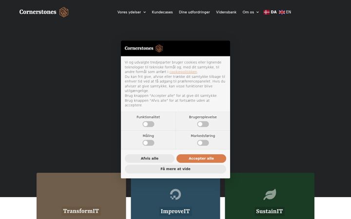 Screenshot of cornerstones.dk