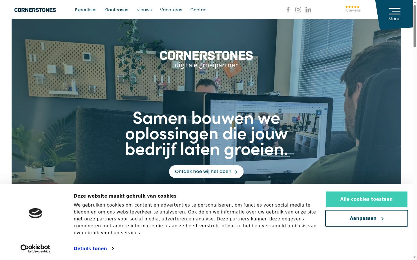 Screenshot del banner di consenso mostrato prima di qualsiasi interazione