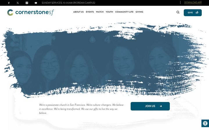 Screenshot of cornerstonesf.org