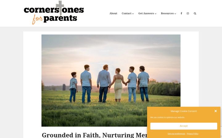 Screenshot of cornerstonesforparents.com