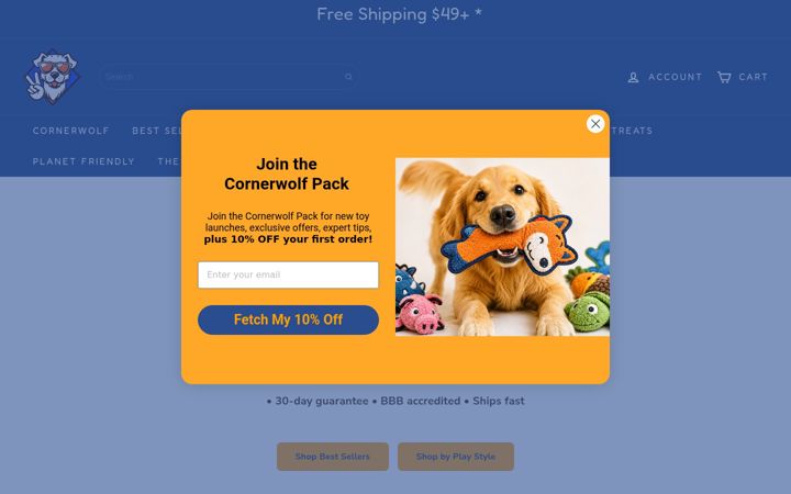 Screenshot of cornerwolf.com