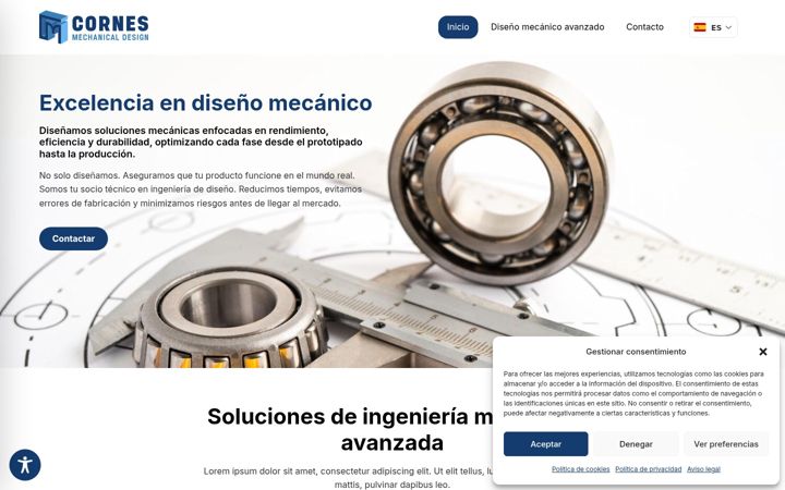 Screenshot of cornesdesign.com
