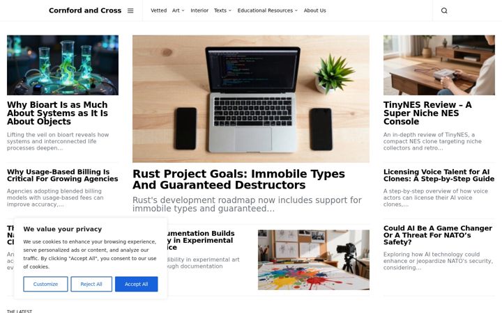 Screenshot of cornfordandcross.com