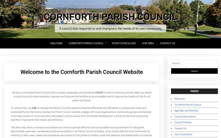 Screenshot of cornforthparishcouncil.org