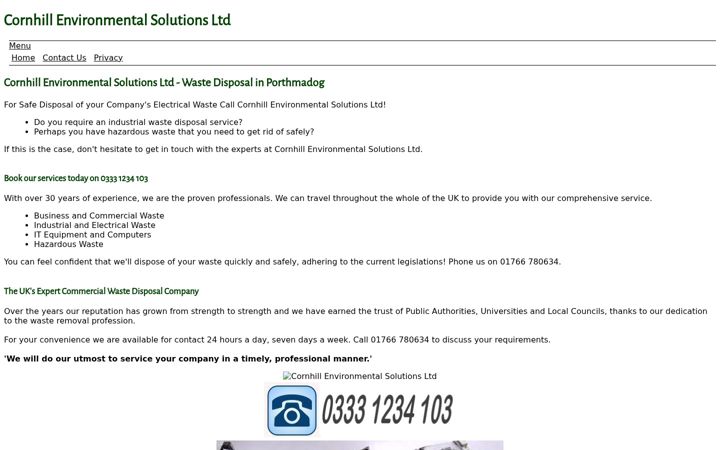 Screenshot of cornhillsolutions.com