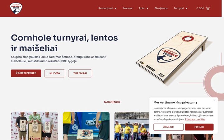 Screenshot di cornhole.lt