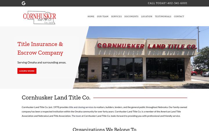 Screenshot of cornhuskerlandtitle.com