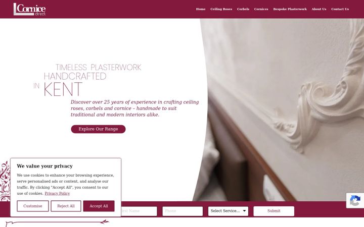 Screenshot of cornice-direct.co