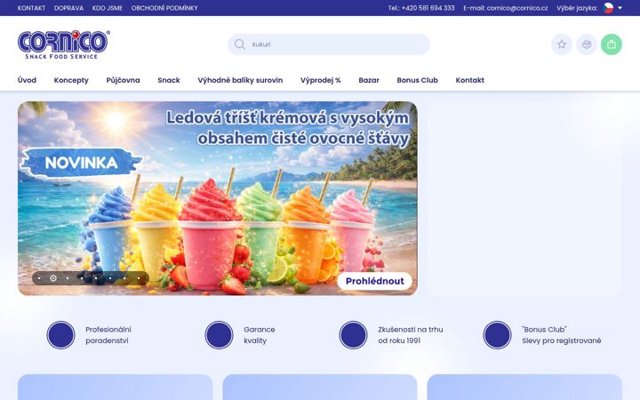 Ekraanipilt saidist cornico.cz