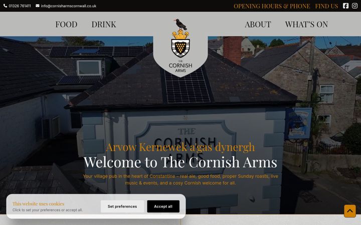 Ekrano kopija cornisharmscornwall.co.uk