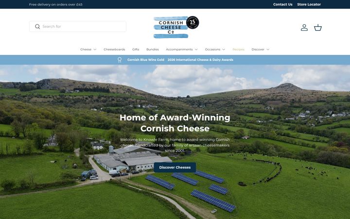 Screenshot of cornishcheese.co.uk