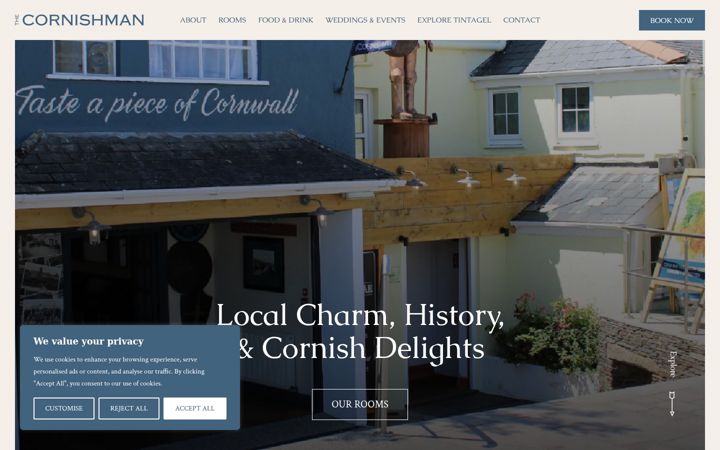 Screenshot of cornishmaninn.com