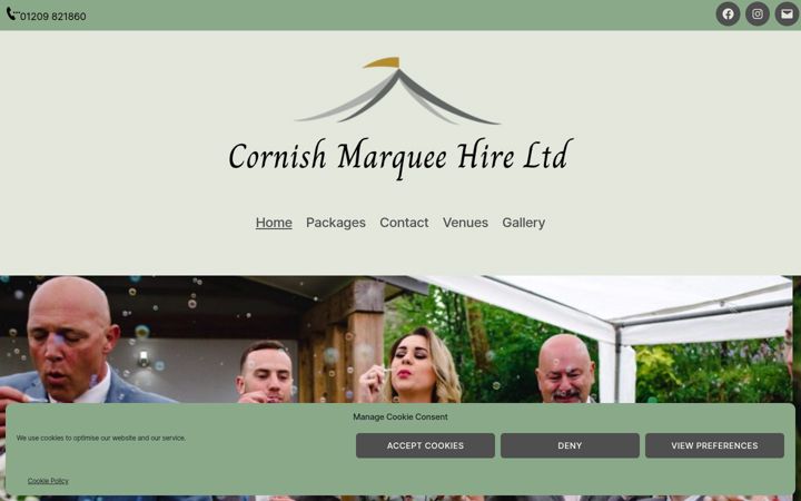 Screenshot von cornishmarqueehire.co.uk