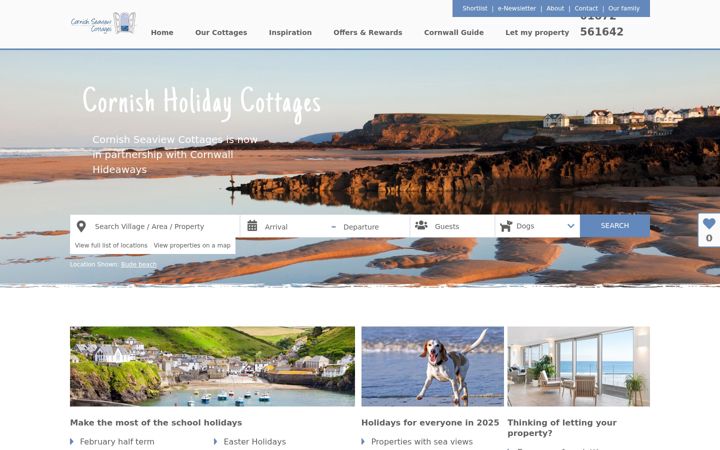 Screenshot of cornishseaviewcottages.co.uk