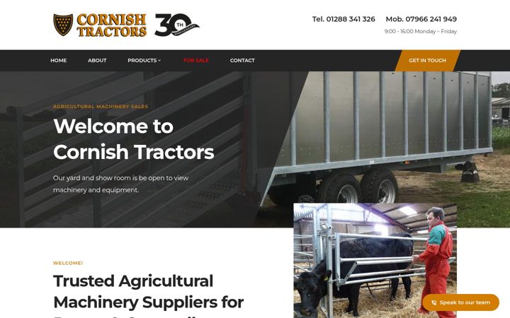 Screenshot of cornishtractors.co.uk