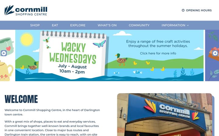Screenshot of cornmillcentre.co.uk