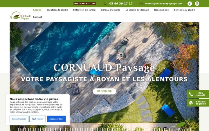 Screenshot di cornuaudpaysage.fr