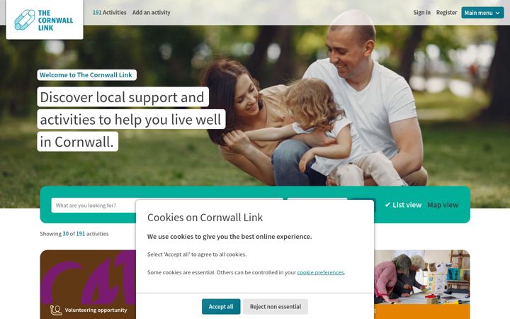 Screenshot of cornwall-link.co.uk