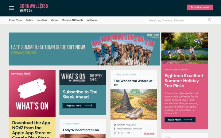 Screenshot of cornwall365.com