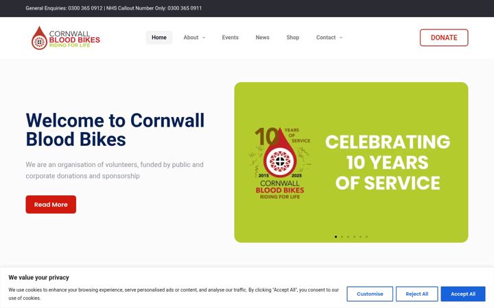 Ekraanipilt saidist cornwallbloodbikes.org
