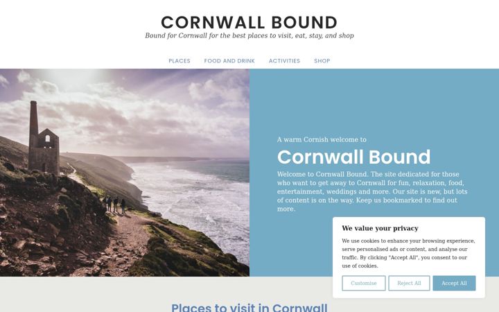 Screenshot of cornwallbound.com