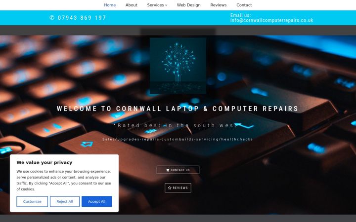 Snímek obrazovky cornwallcomputerrepairs.co.uk