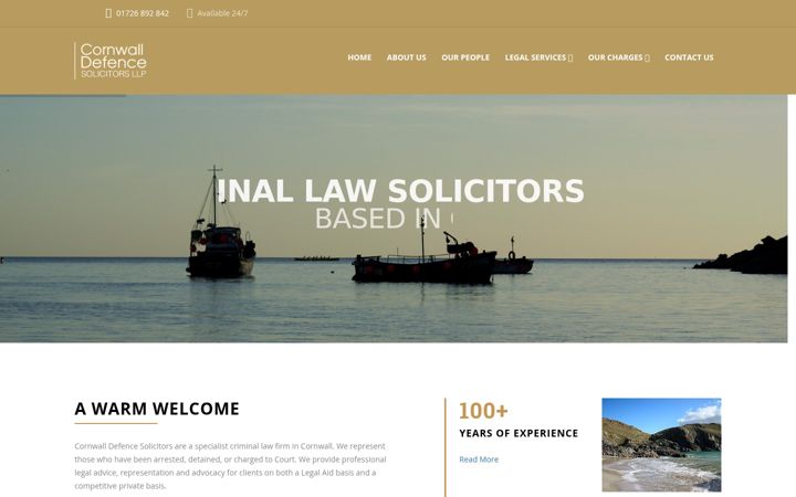 Snímek obrazovky cornwalldefencesolicitors.co.uk