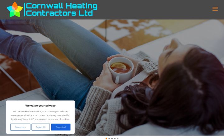 Snímek obrazovky cornwallheat.co.uk