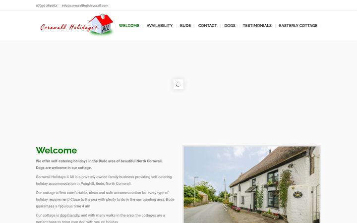 Screenshot of cornwallholidays4all.com