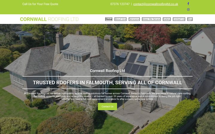 Screenshot of cornwallroofingltd.co.uk