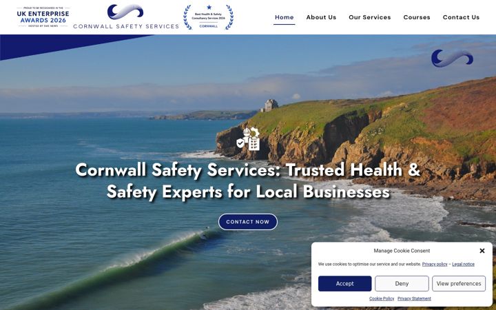 Skærmbillede af cornwallsafetyservices.co.uk
