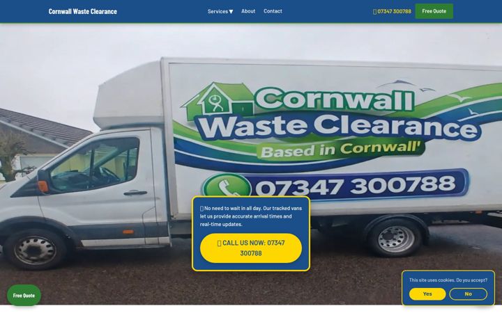 Screenshot of cornwallwasteclearance.co.uk